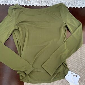 Olive Green Drape Back Top